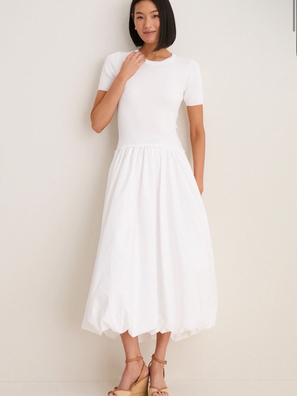 NWT Moon River (M) Bubble Skirt Dress White